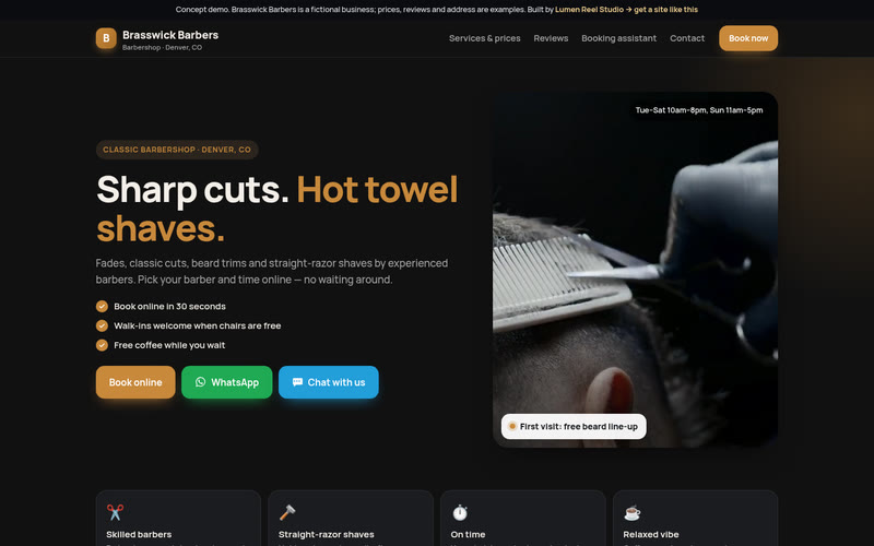 Brasswick Barbers · US concept demo